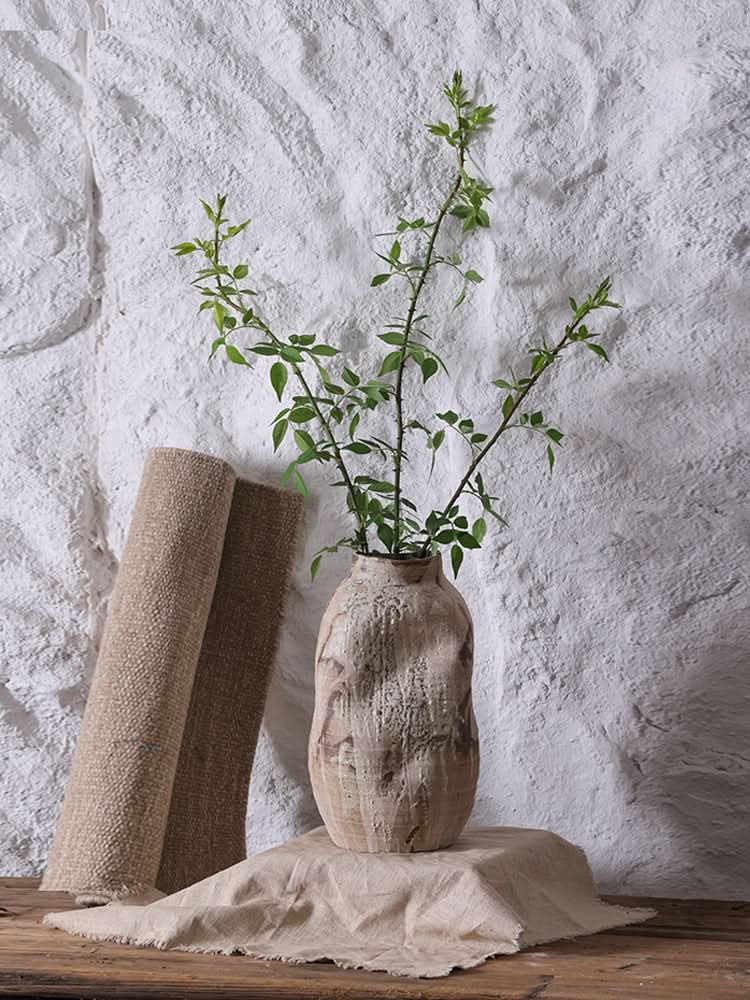 Beige And Brown Irregular Wabi-Sabi Vase