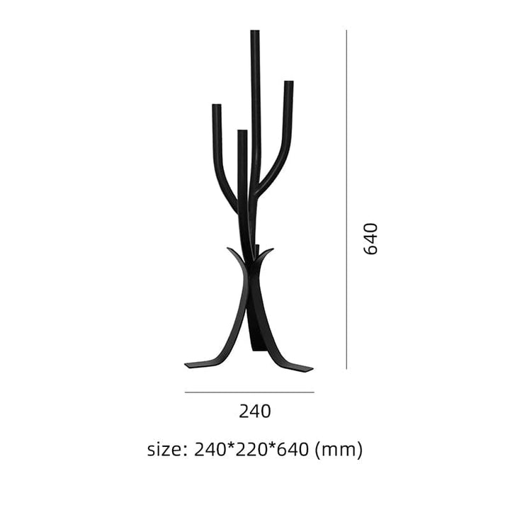Black modern branch candle holder, home decor accent with metallic finish and tree-like design.