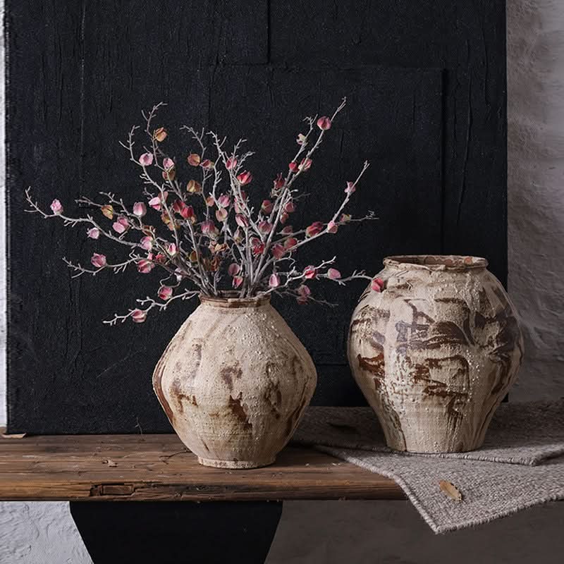 Beige And Brown Irregular Wabi-Sabi Vase