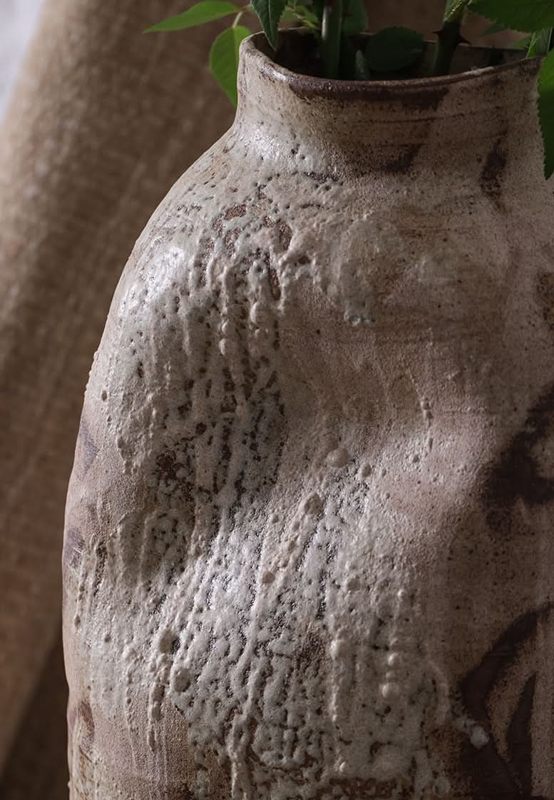 Beige And Brown Irregular Wabi-Sabi Vase