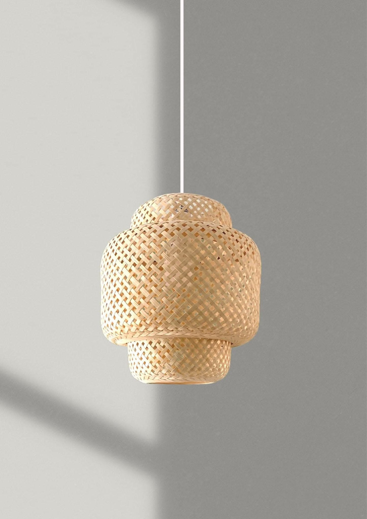 Bamboo Pendant Light | Pendant Lighting, Large Rattan Pendant Light, Lampshade, Mid Century Modern, Bamboo Light - PENDANT LAMP -