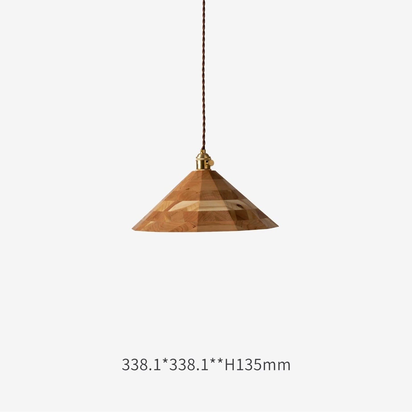 Cone Cherry Wood Ceiling Light - -