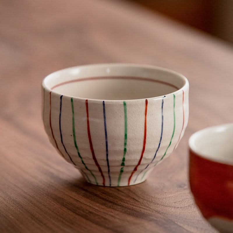 Gift Mino Yaki Hand-painted Japanese Set of 2 Bowls - -