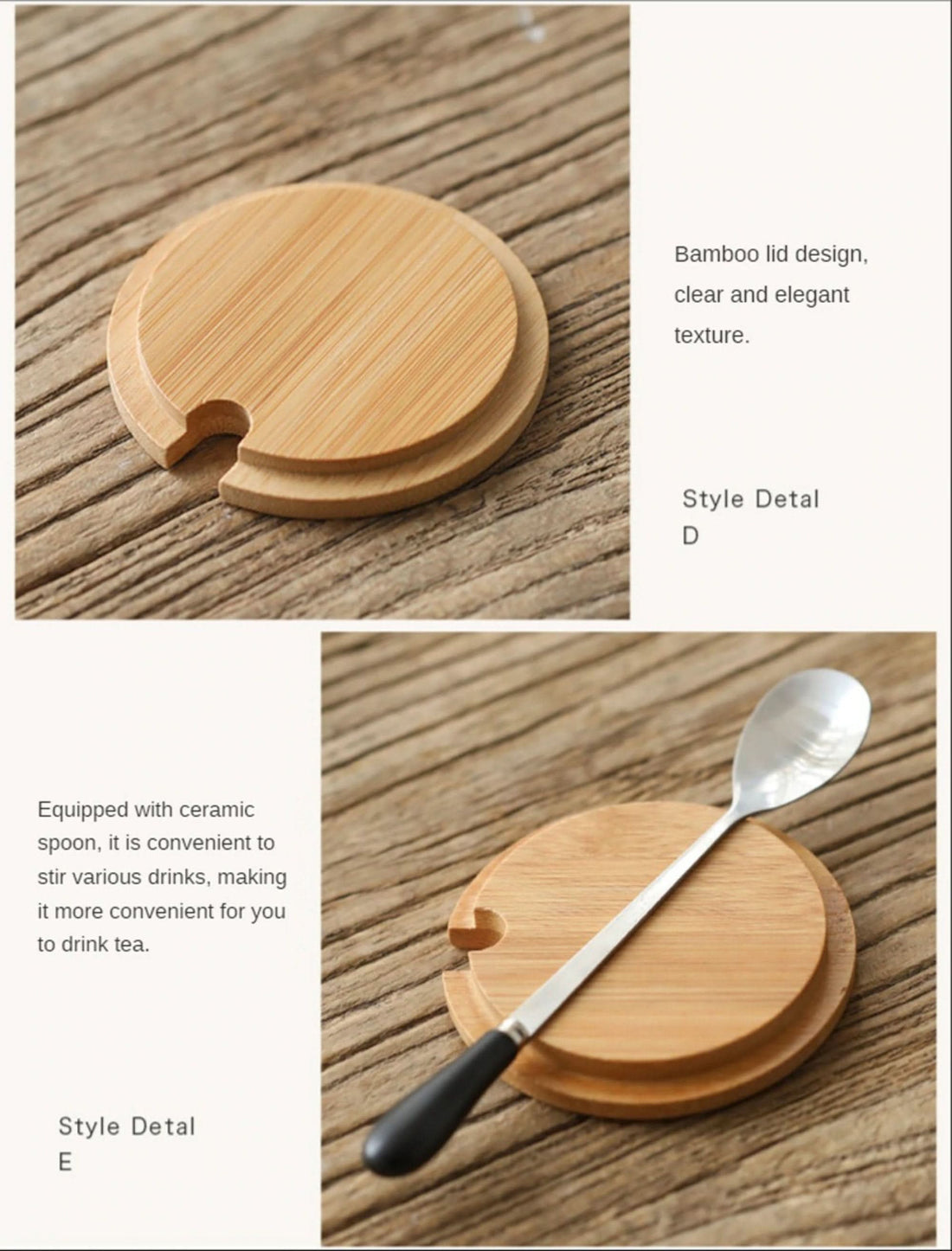 Minimal Japanese style coffee mug bamboo lid, latte mug, 480ml, includes 2 free digital art downloads.