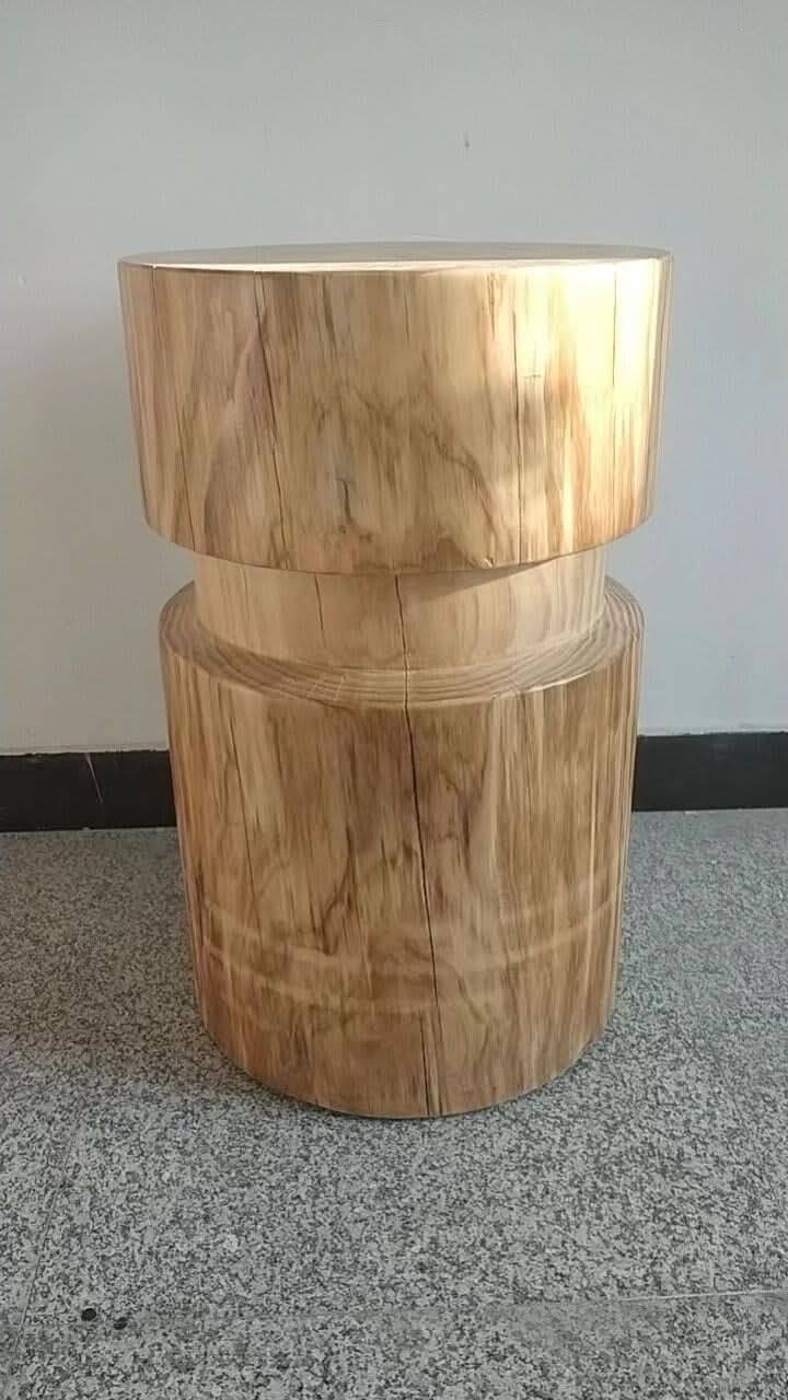 Rustic Wood Kitchen Stool 28.3"X18.1" with natural grain, home decor accent.