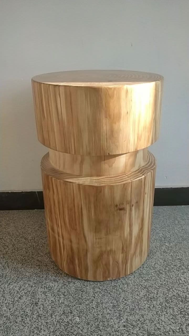 Natural wood kitchen stool, 28.3"X18.1", rustic home decor accent piece.