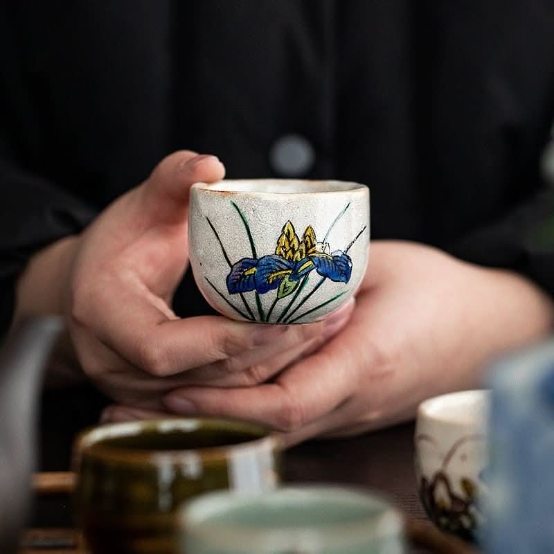 Japanese Handmade 5 Tea Cup Set, Pottery, Hand-made and painted | Tea Cup, Handmade Retro, Tea Cup, Master Cup, Gift Set - -