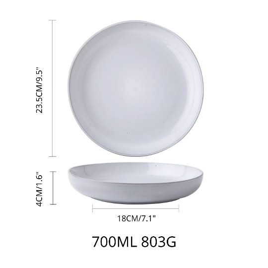 Japanese-Style Shallow Plate | Ceramic Dishes, Salad Bowl - -