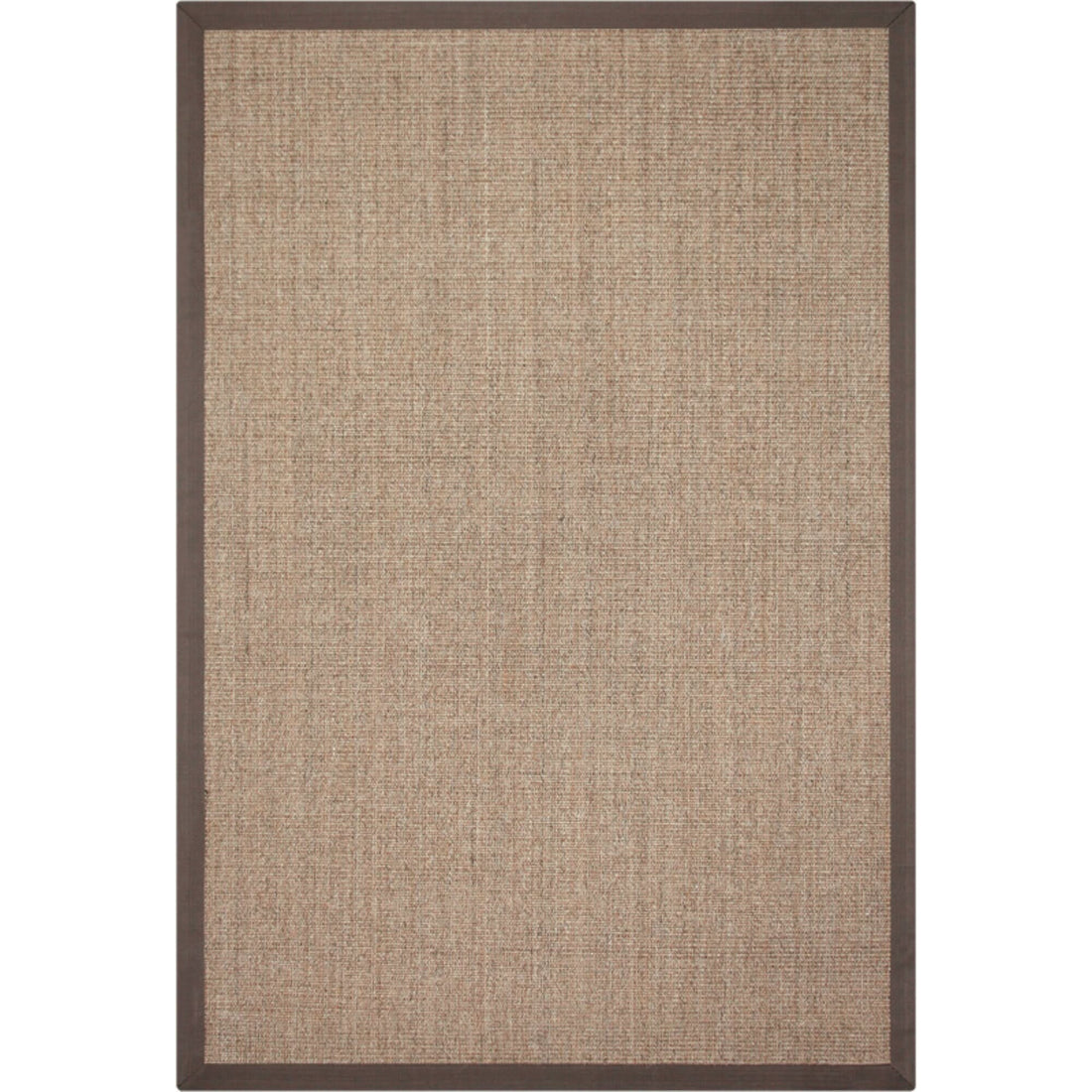 Jug Rug with Covered Borders: Natural fiber rug with dark border.