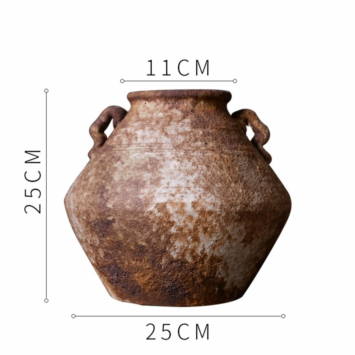 Rough Pottery Distressed Vases With Dark Tones And Ears | Textured, Stoneware, Rustic, Farmhouse, Boho, Ethnic - -