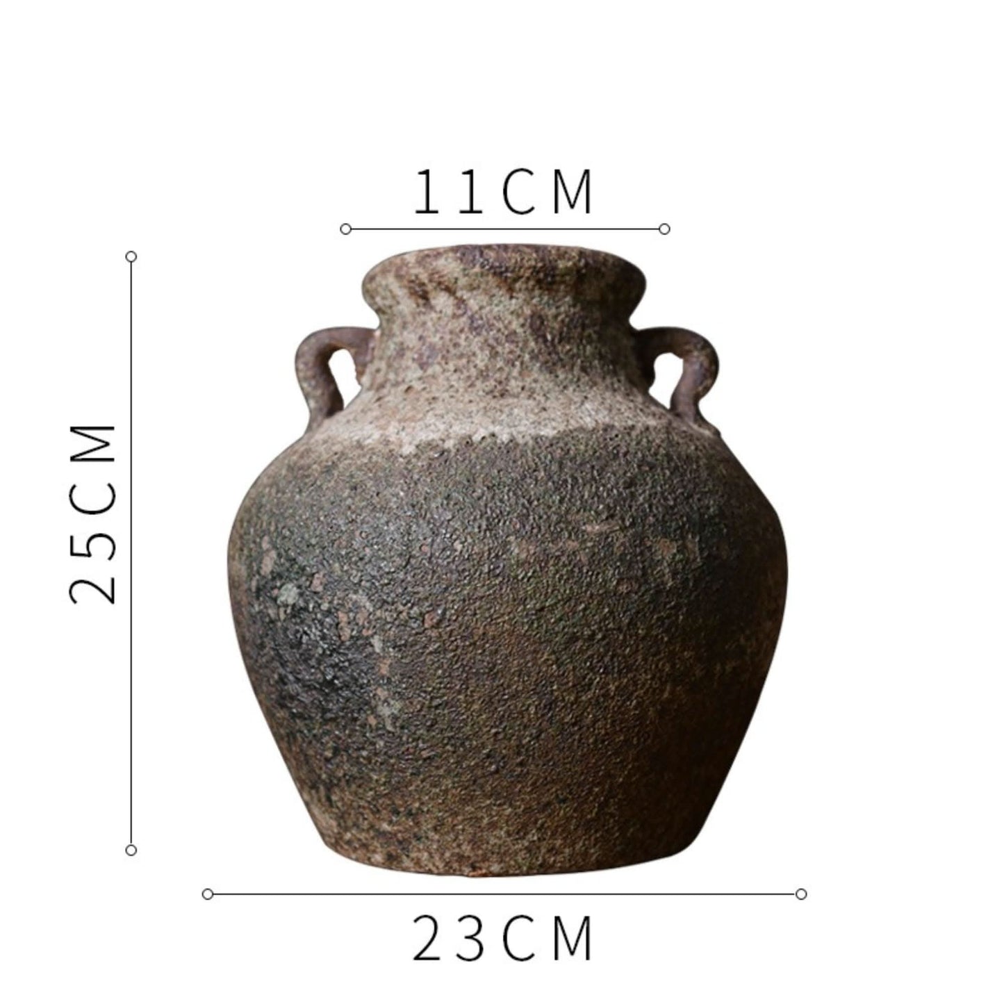 Rough Pottery Distressed Vases With Dark Tones And Ears | Textured, Stoneware, Rustic, Farmhouse, Boho, Ethnic - -