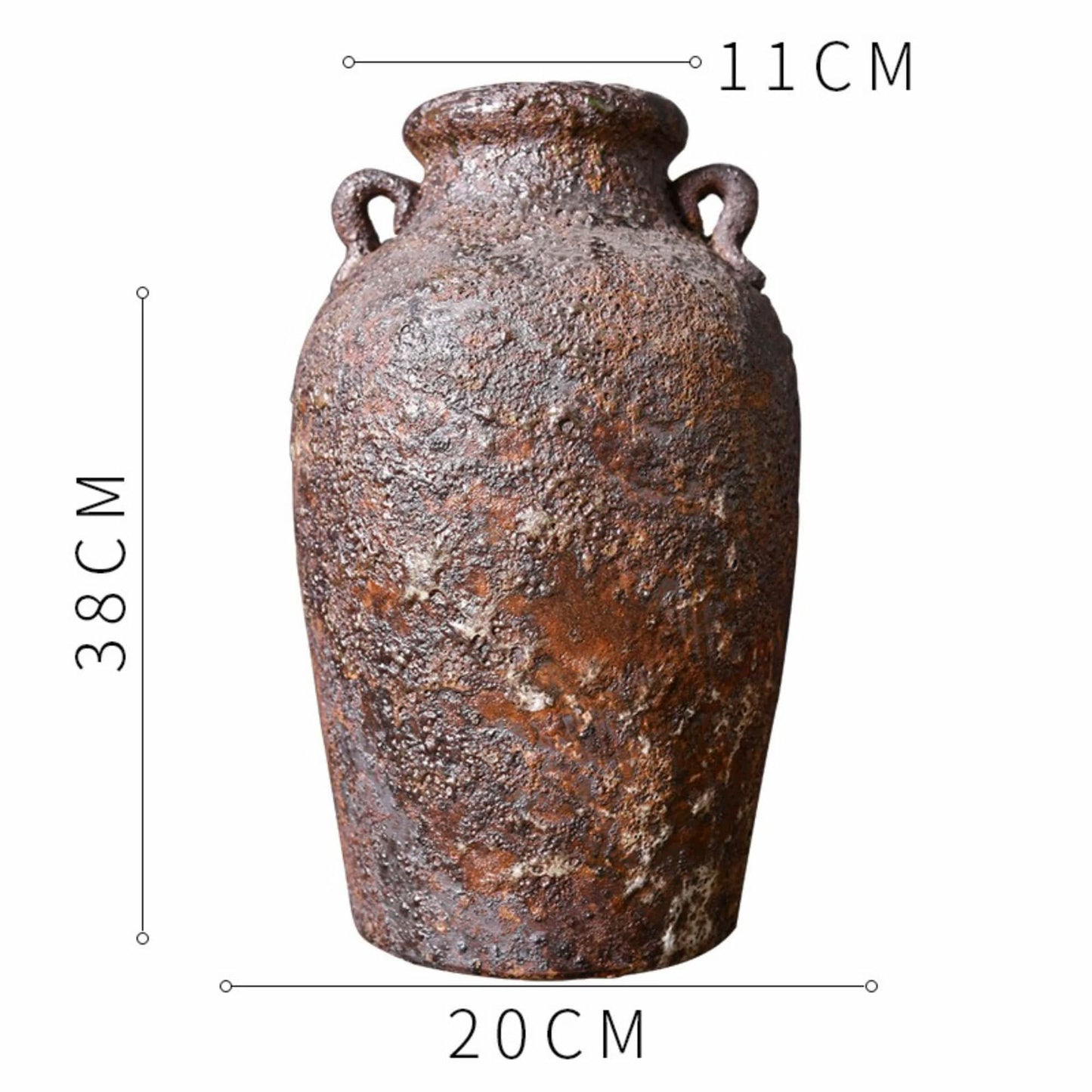 Rough Pottery Distressed Vases With Dark Tones And Ears | Textured, Stoneware, Rustic, Farmhouse, Boho, Ethnic - -