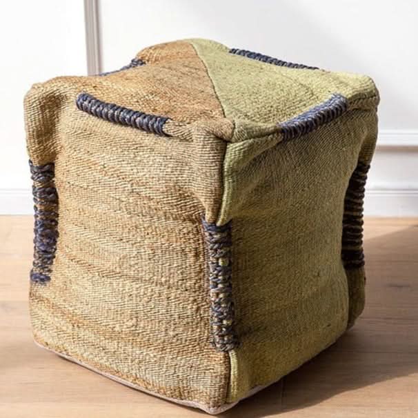 Wabi-sabi Jute Ottoman Footstool DZ-141 45x high 45CM hemp - -
