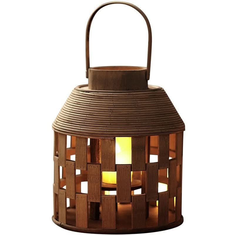 Wooden Asian Candle Holder | Zen, Japanese, Chinese, Tea Ceremony, Traditional - -