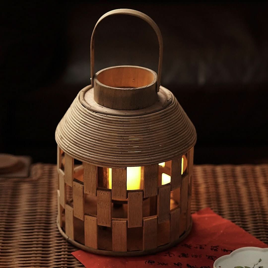 Wooden Asian Candle Holder | Zen, Japanese, Chinese, Tea Ceremony, Traditional - -
