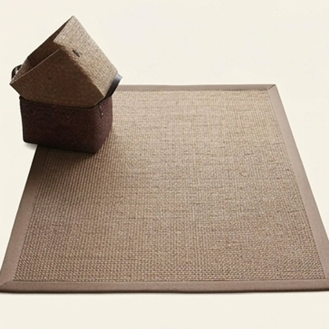Natural Jute Rug – Handwoven | Tones, Rustic Home Decor — studio warm-white background product shot