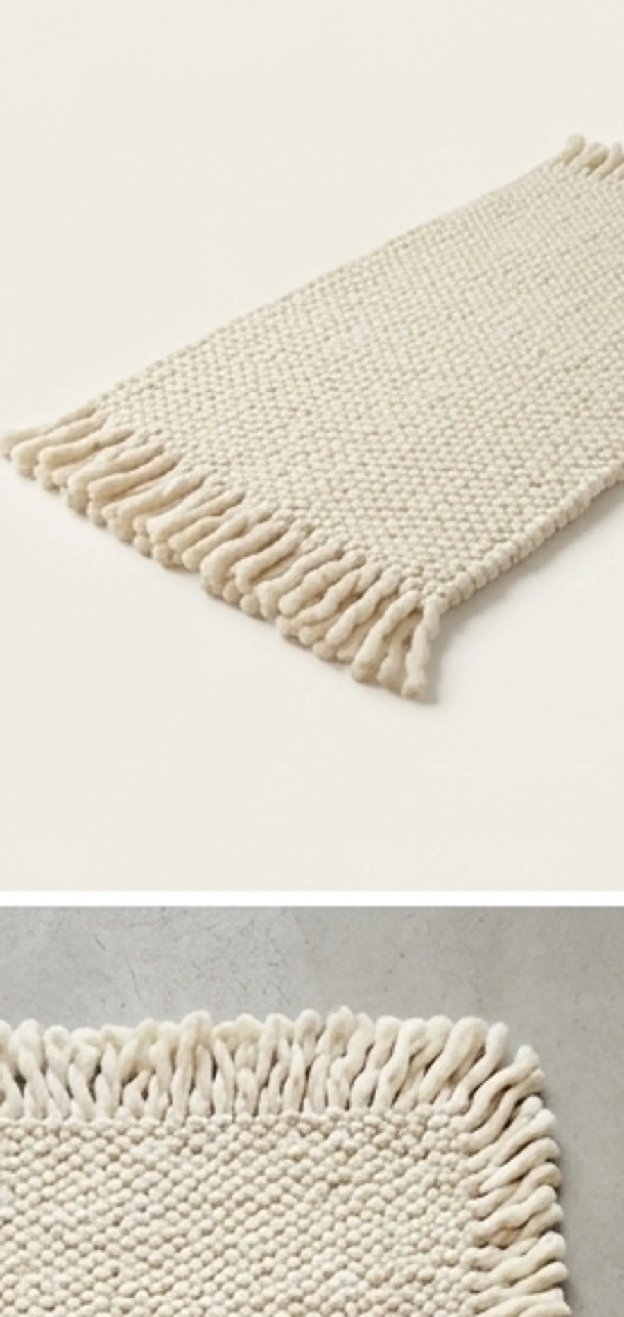 Braided Wool Rug — studio warm-white background product shot