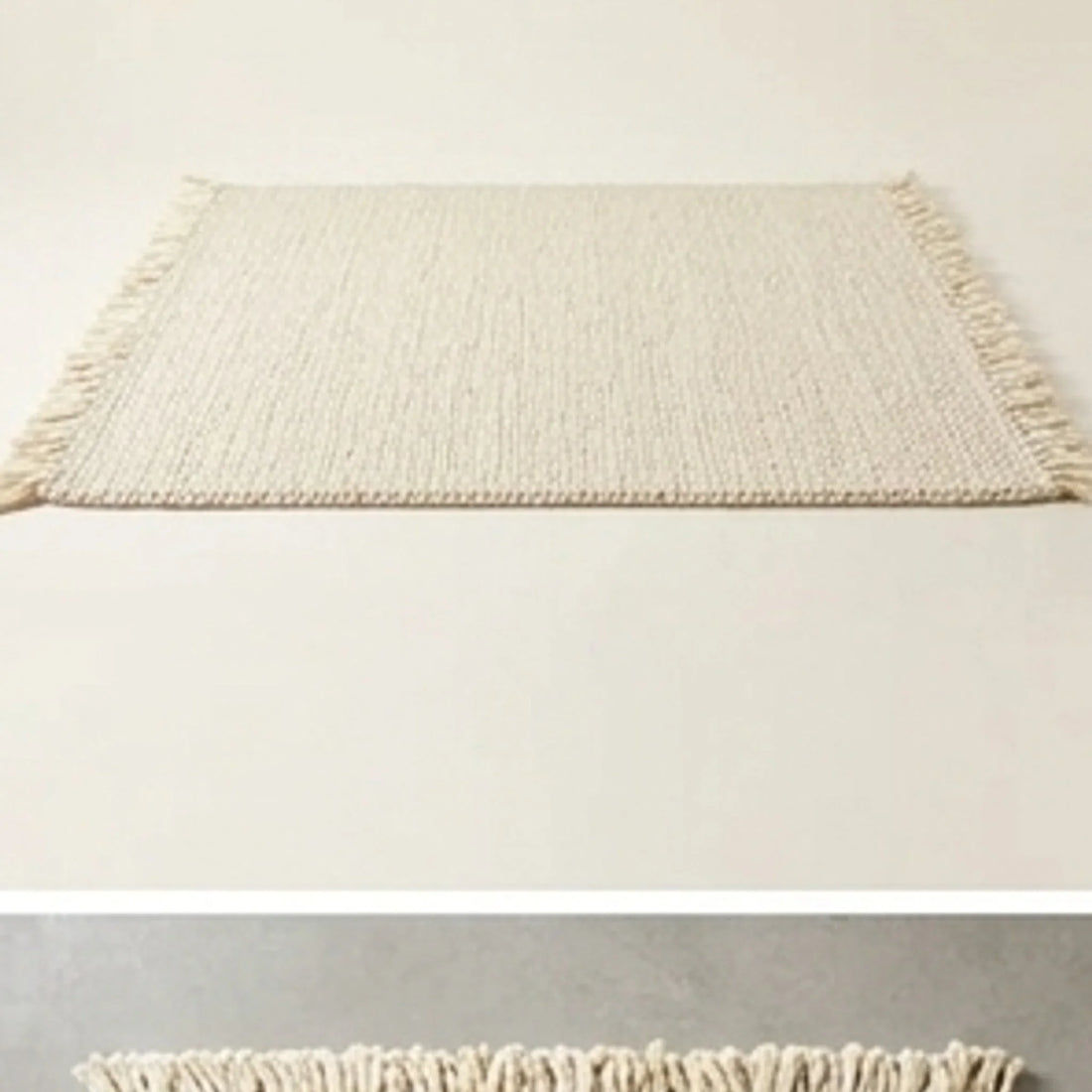 Braided Wool Rug — studio warm-white background product shot