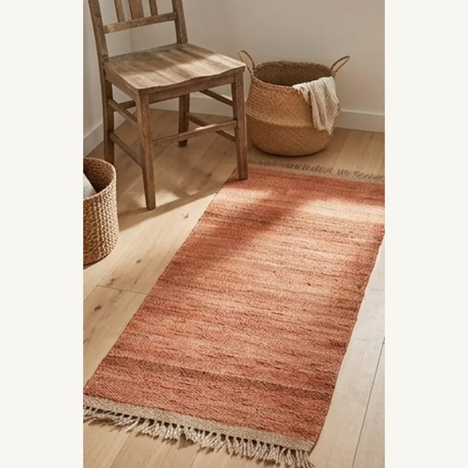 Handwoven Jute Rug - Natural & Rustic — lifestyle scene with natural props