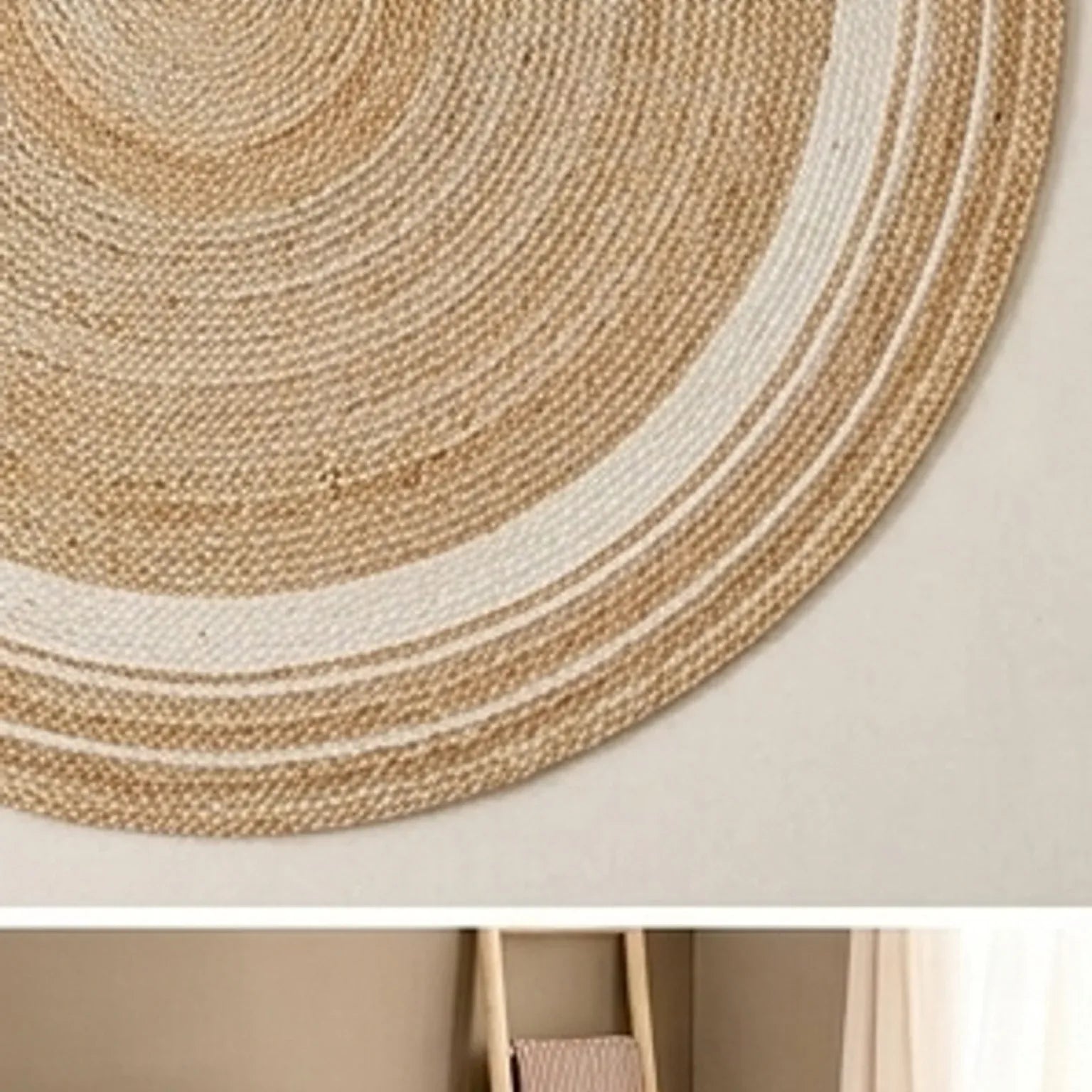 Round Jute Rug — lifestyle scene with natural props