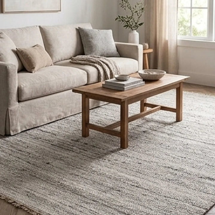 Natural Wool Carpet — lifestyle scene with natural props