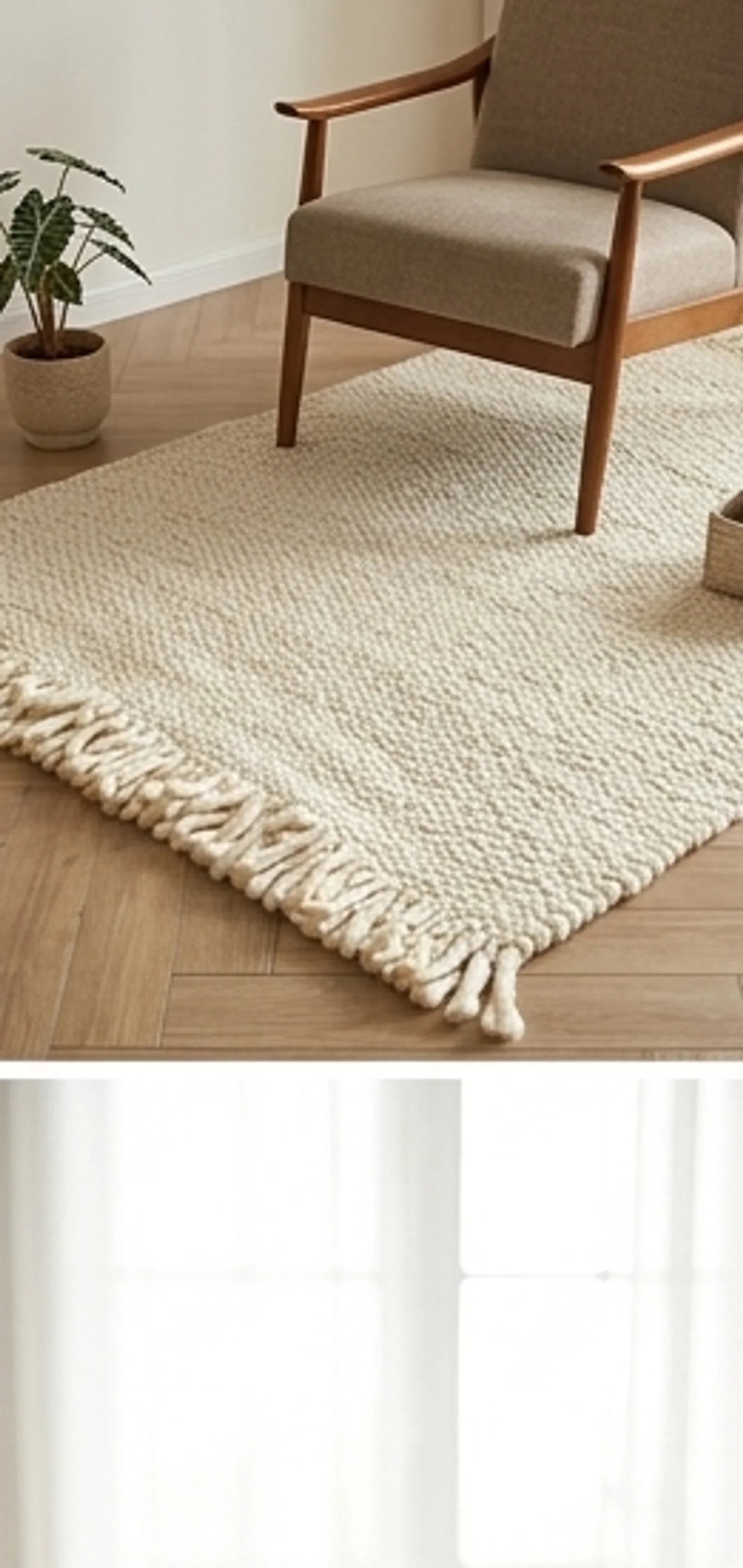 Braided Wool Rug — lifestyle scene with natural props