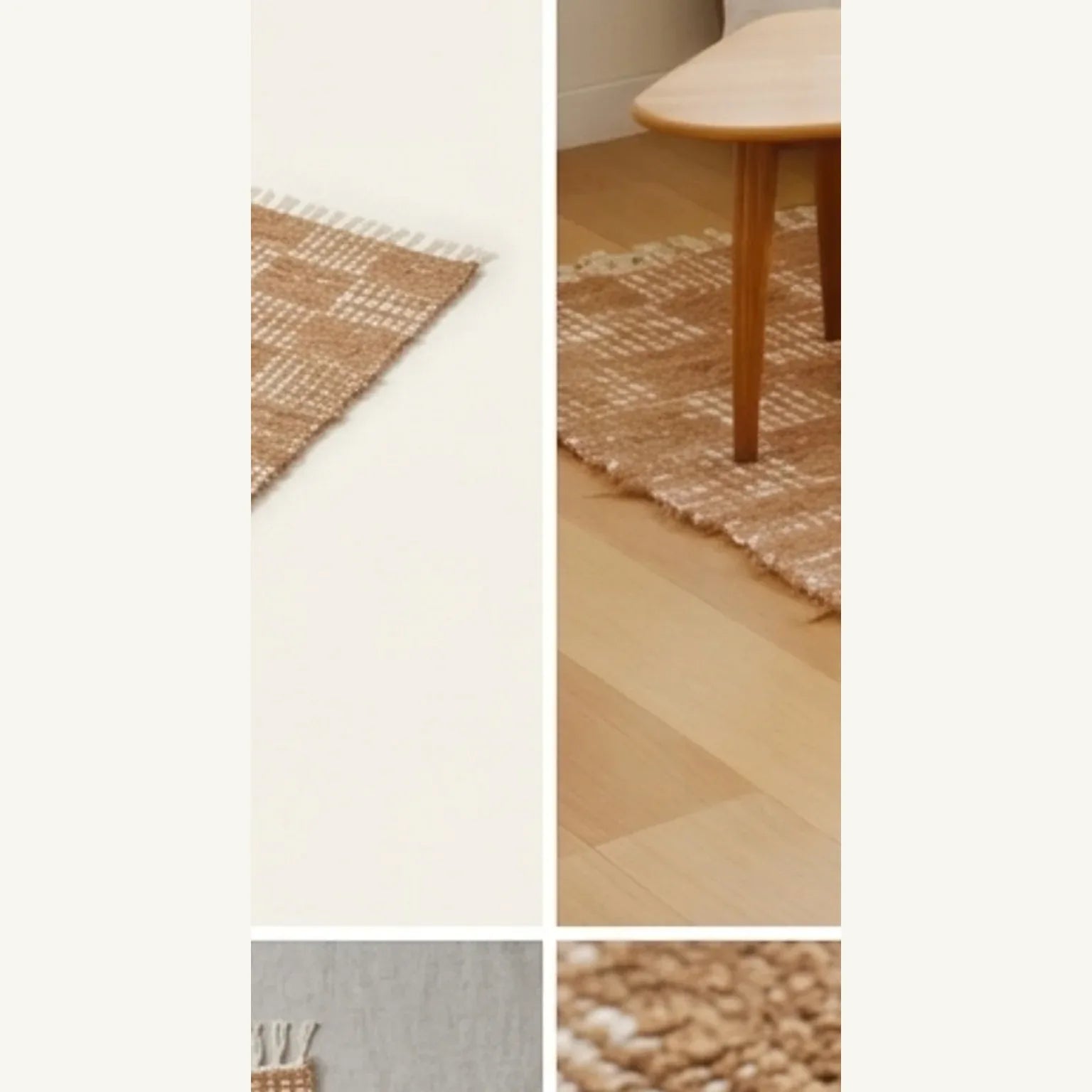 Handwoven Cotton Checkered Rug  2.3x4.6 — lifestyle scene with natural props