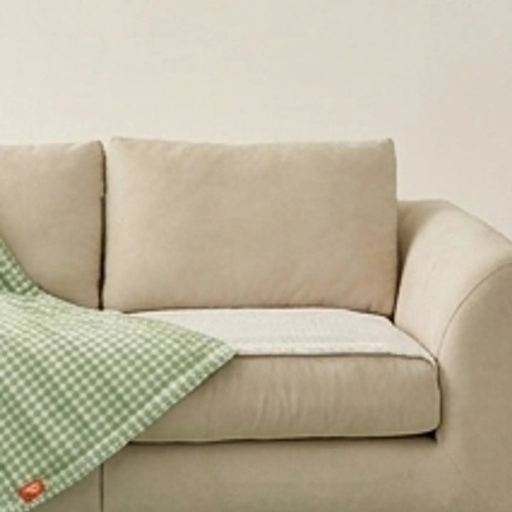 Green Gingham Sofa Protector & Rug Set - Cozy Living Room Decor — lifestyle scene with natural props