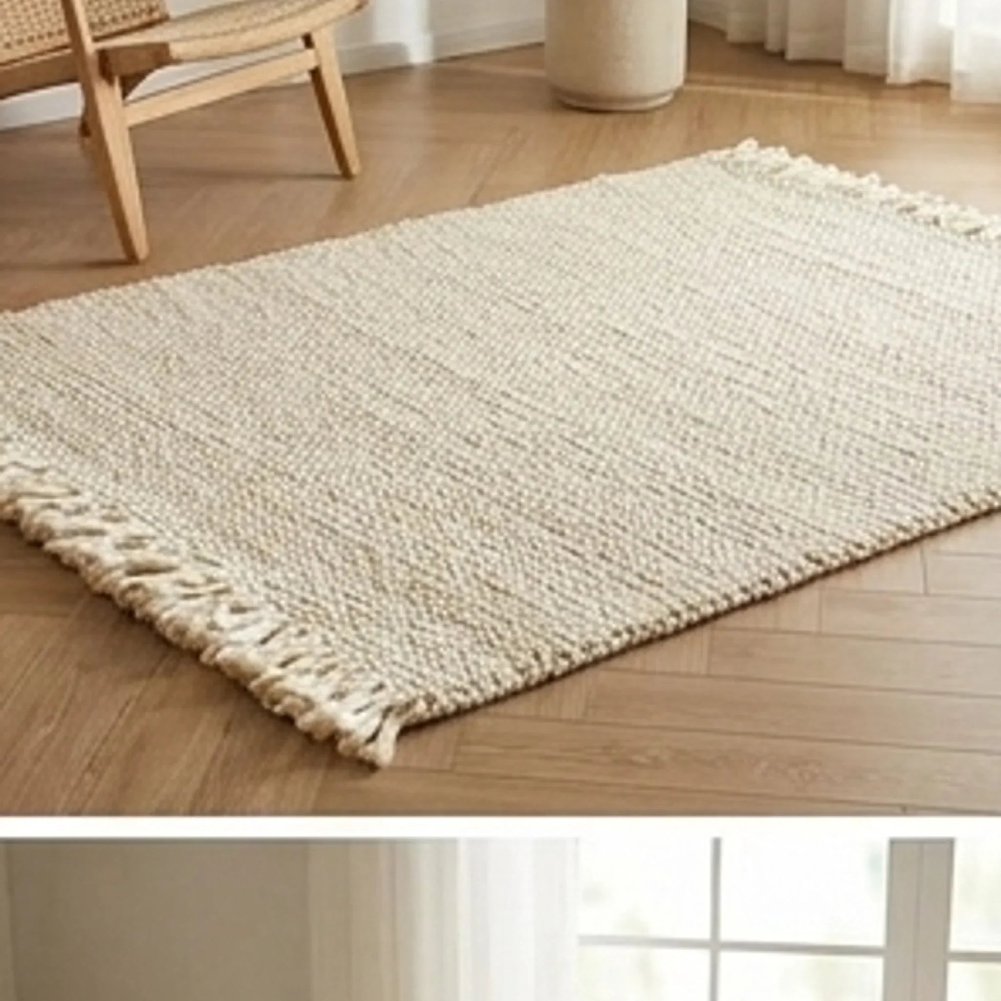Braided Wool Rug — lifestyle scene with natural props