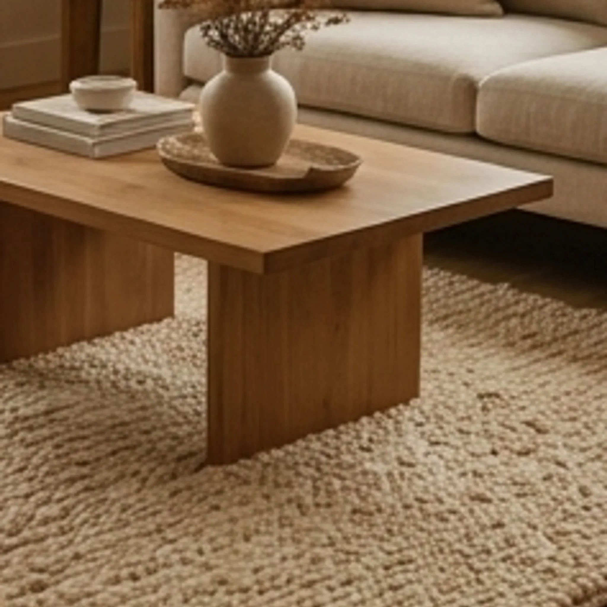 Hand-Woven Wool Shaggy Rug — macro close-up showing material texture and finish