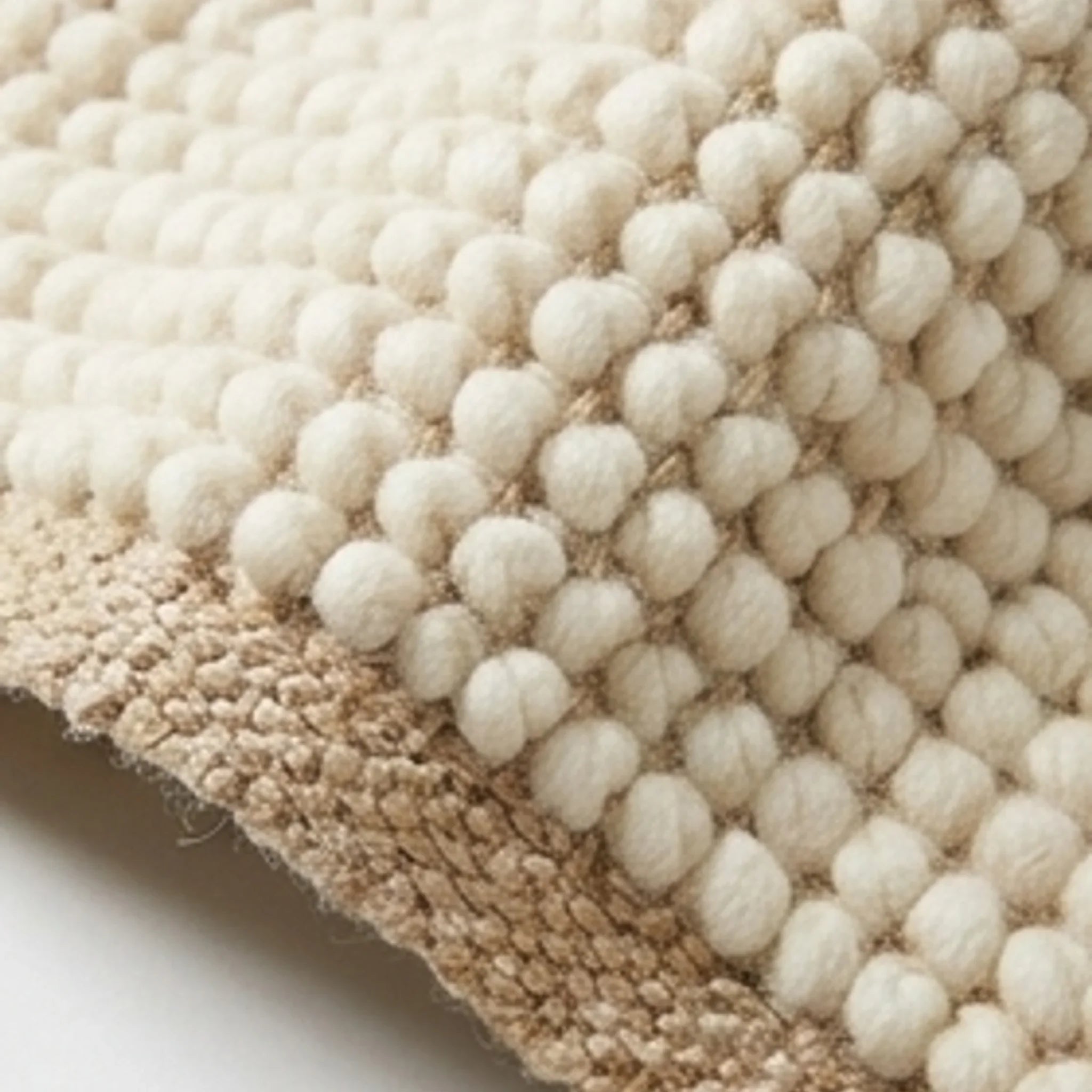 Wool Handwoven Cream Rug — macro close-up showing material texture and finish