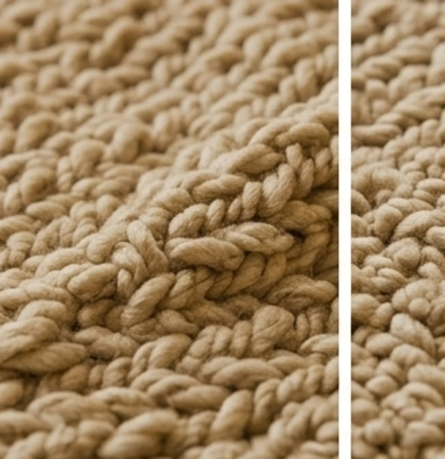 Hand-Woven Wool Shaggy Rug — macro close-up showing material texture and finish