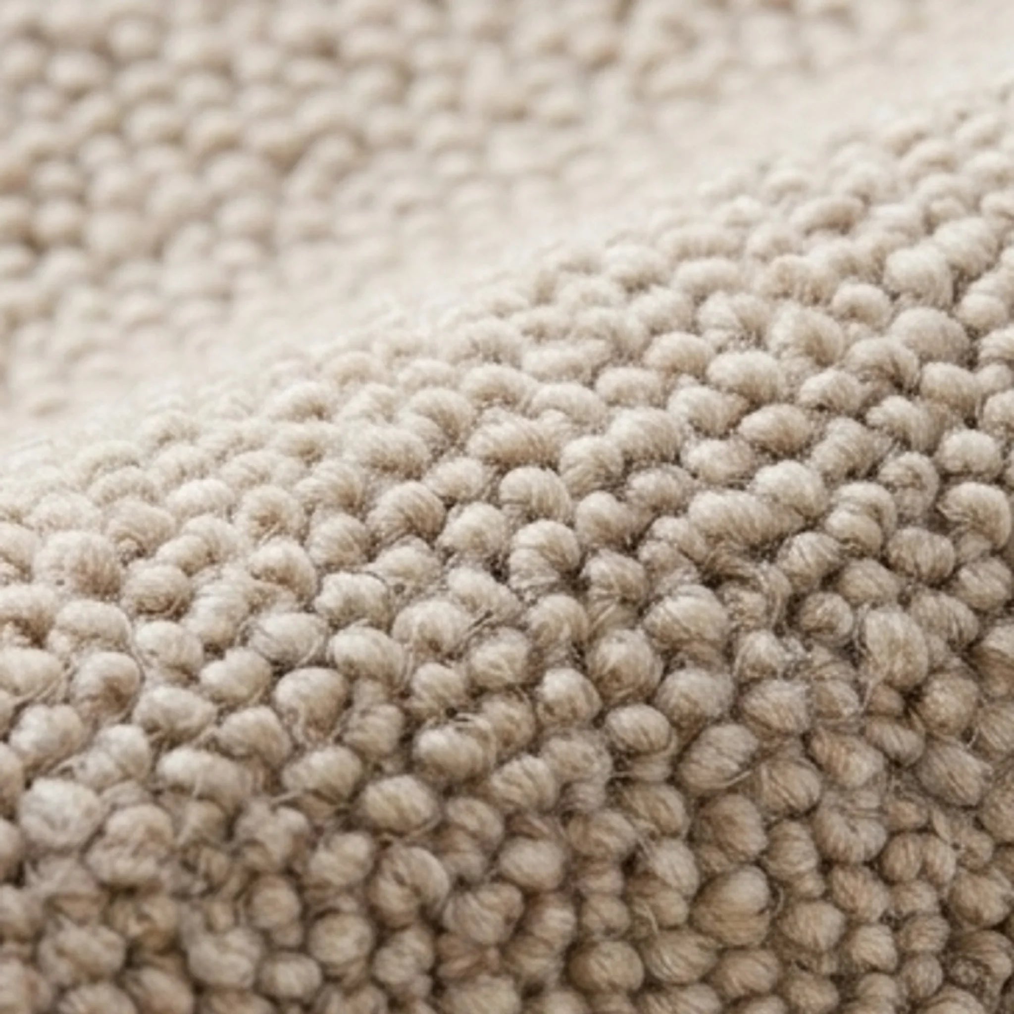 Natural Handwoven New Zealand Wool Rug — macro close-up showing material texture and finish