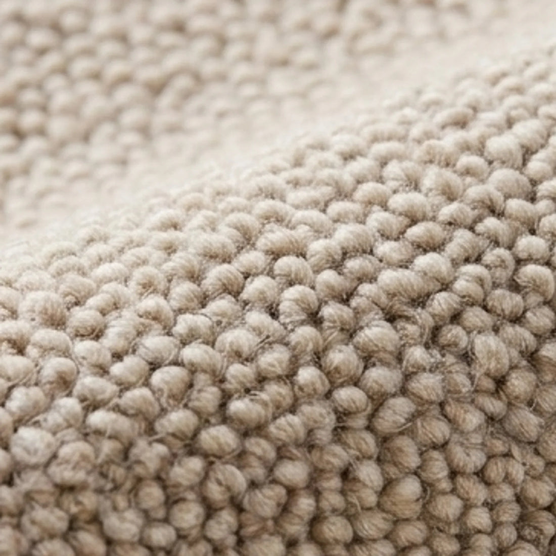 Natural Handwoven New Zealand Wool Rug — macro close-up showing material texture and finish