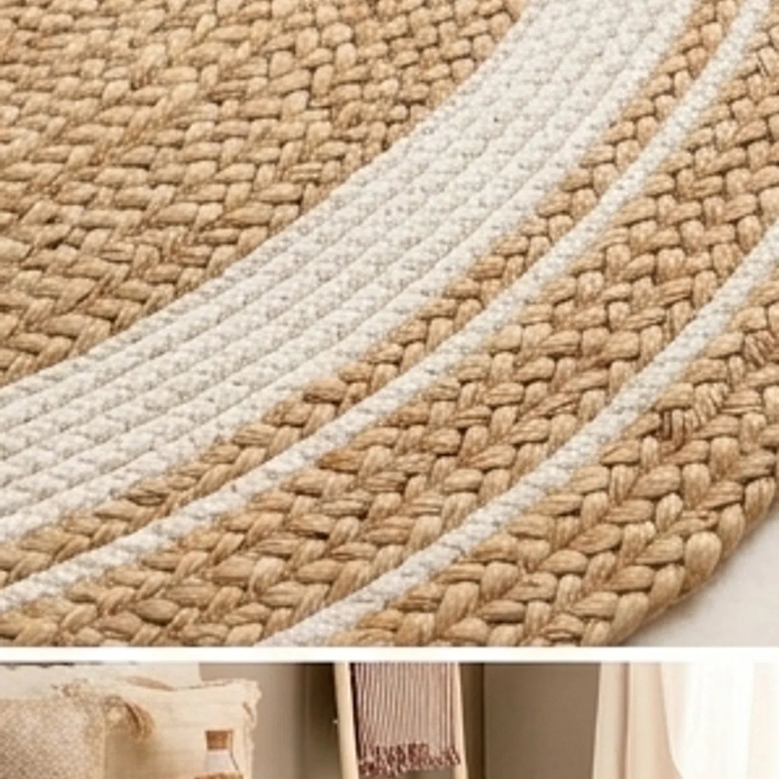 Round Jute Rug — macro close-up showing material texture and finish