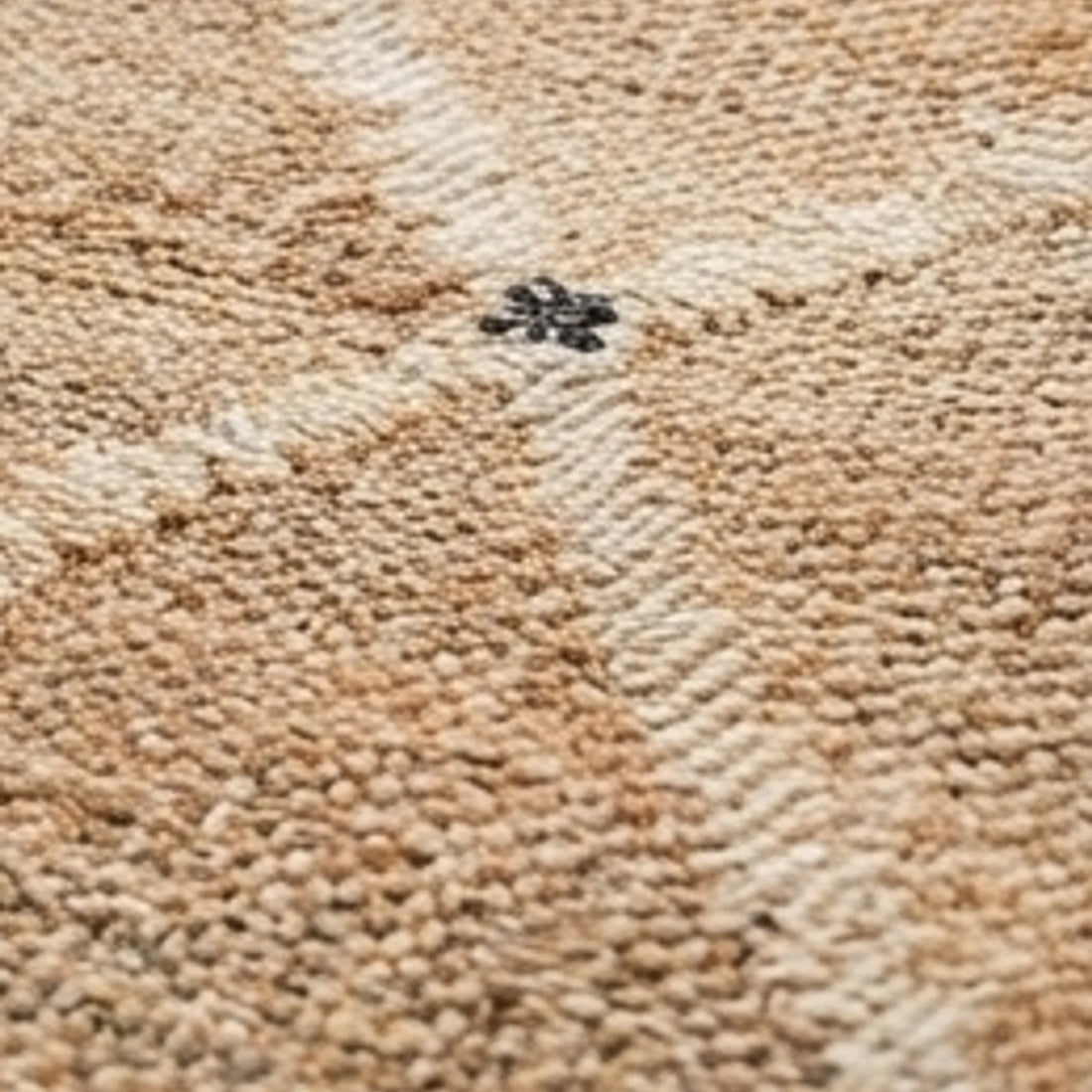 Indian Jute Rug - Beige Diamond Pattern — macro close-up showing material texture and finish