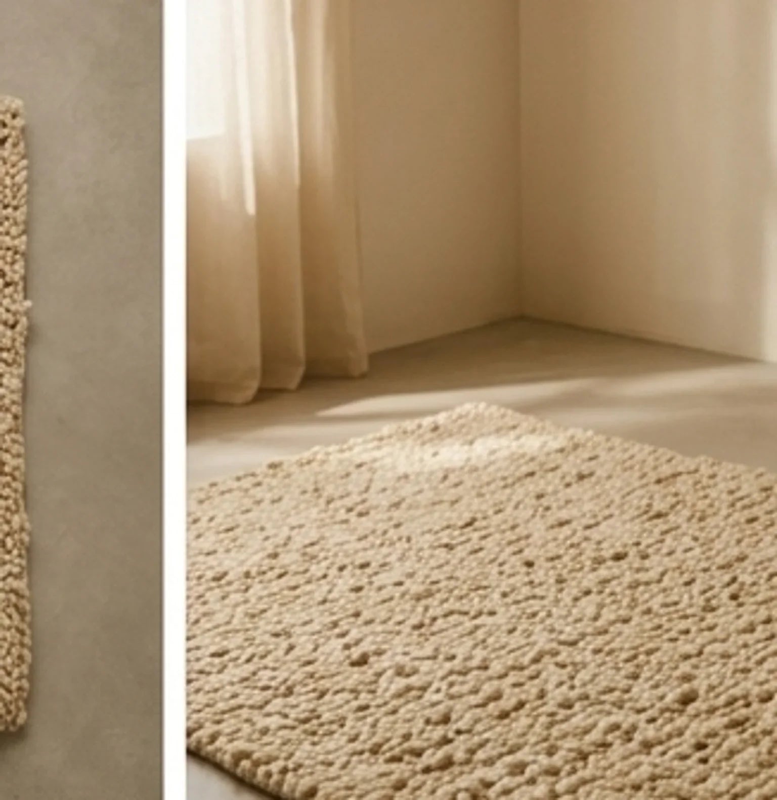 Hand-Woven Wool Shaggy Rug — ambient room context in soft natural light