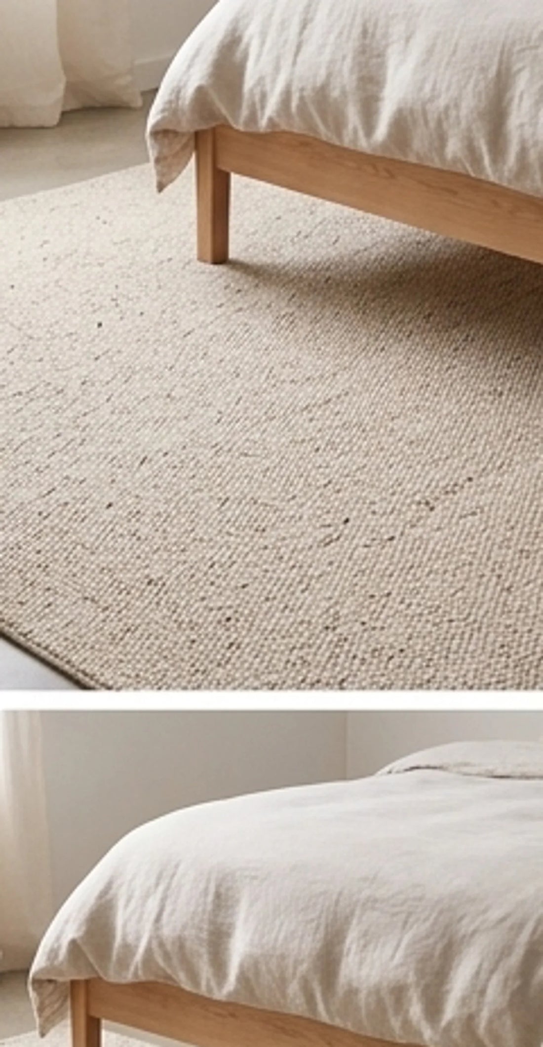 Natural Handwoven New Zealand Wool Rug — ambient room context in soft natural light