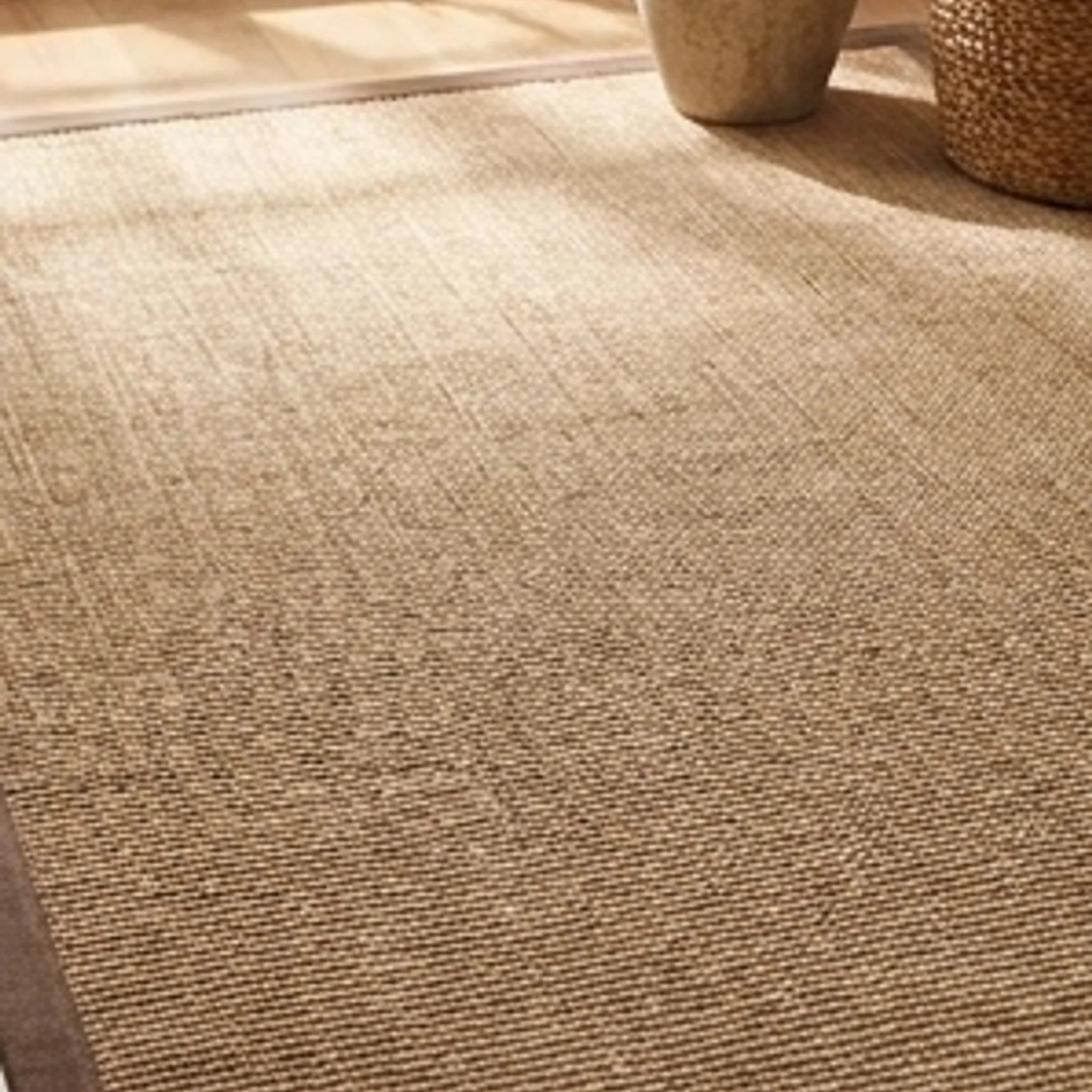 Natural Jute Rug – Handwoven | Tones, Rustic Home Decor — ambient room context in soft natural light