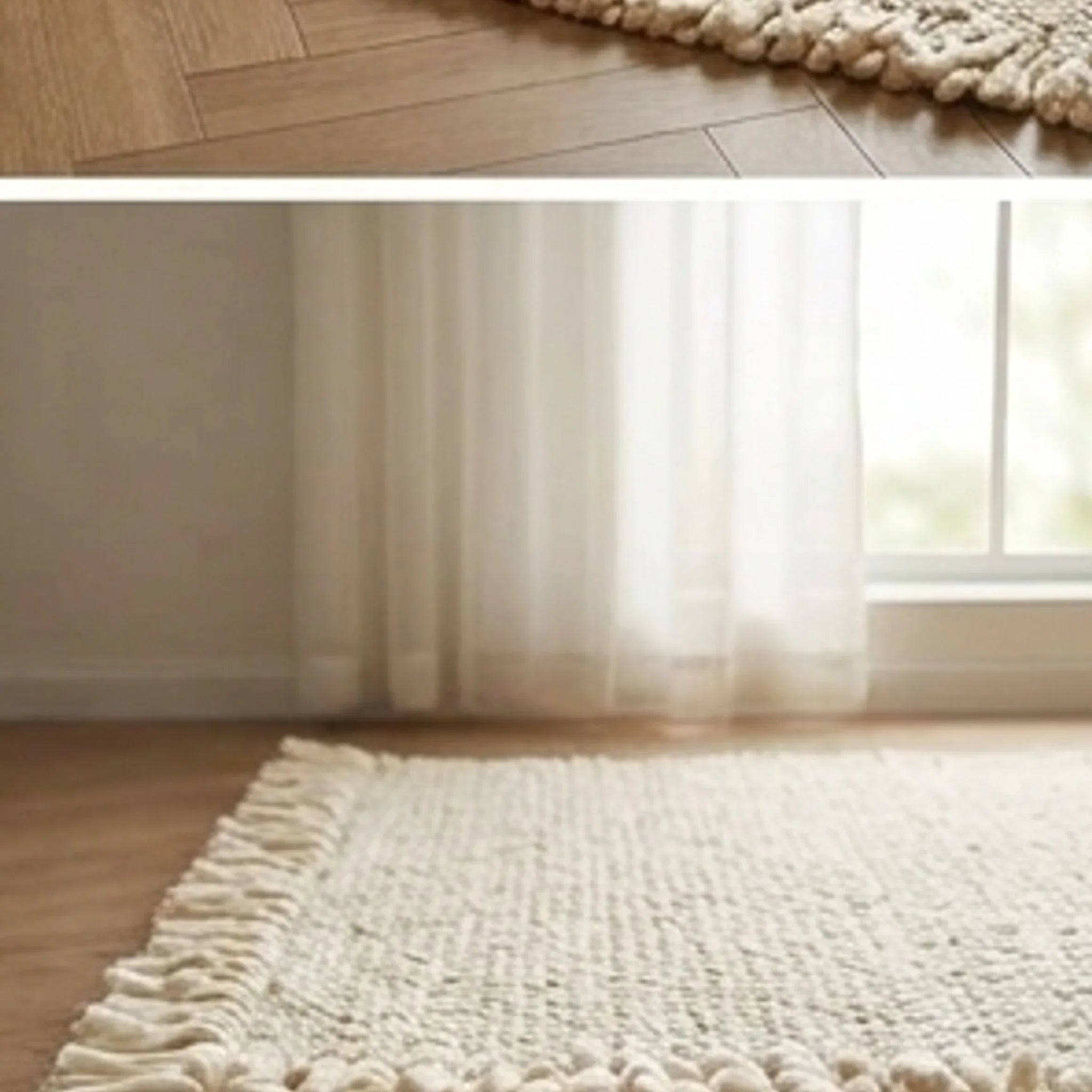 Braided Wool Rug — ambient room context in soft natural light