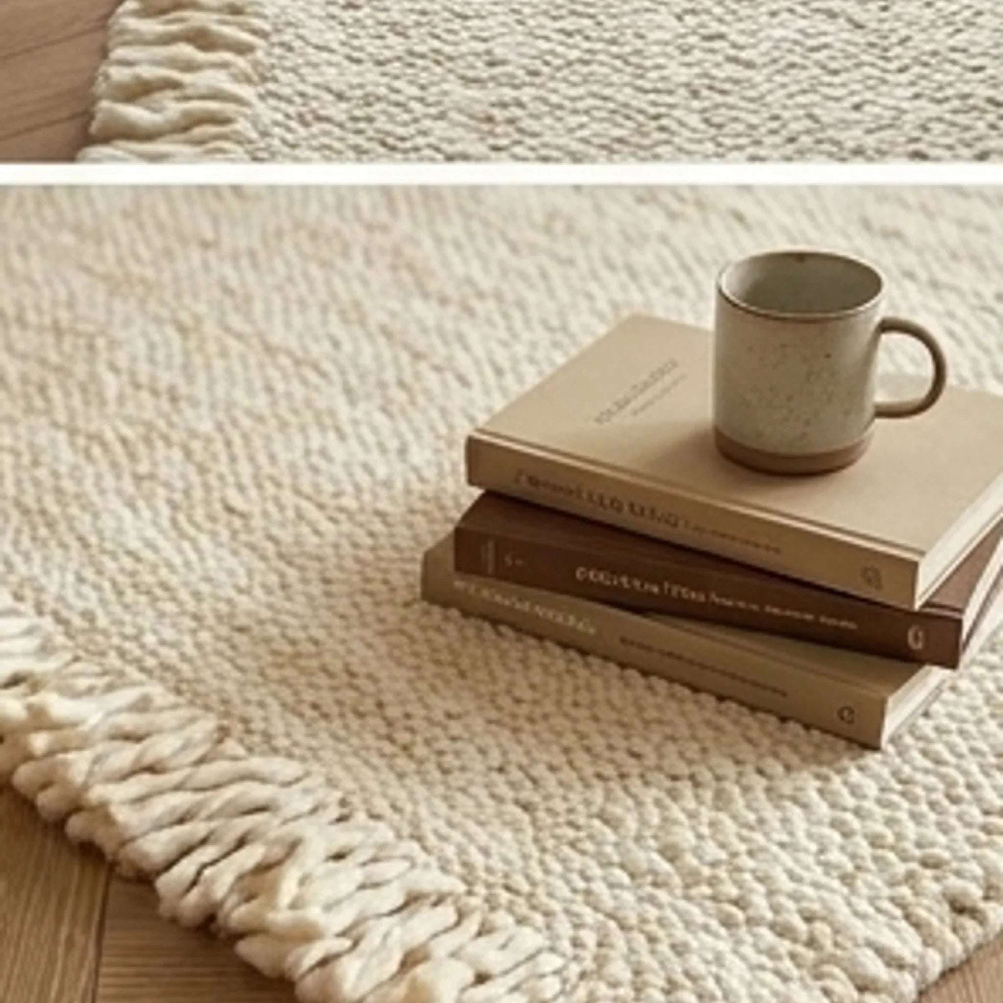 Braided Wool Rug — scale reference beside a complementary prop