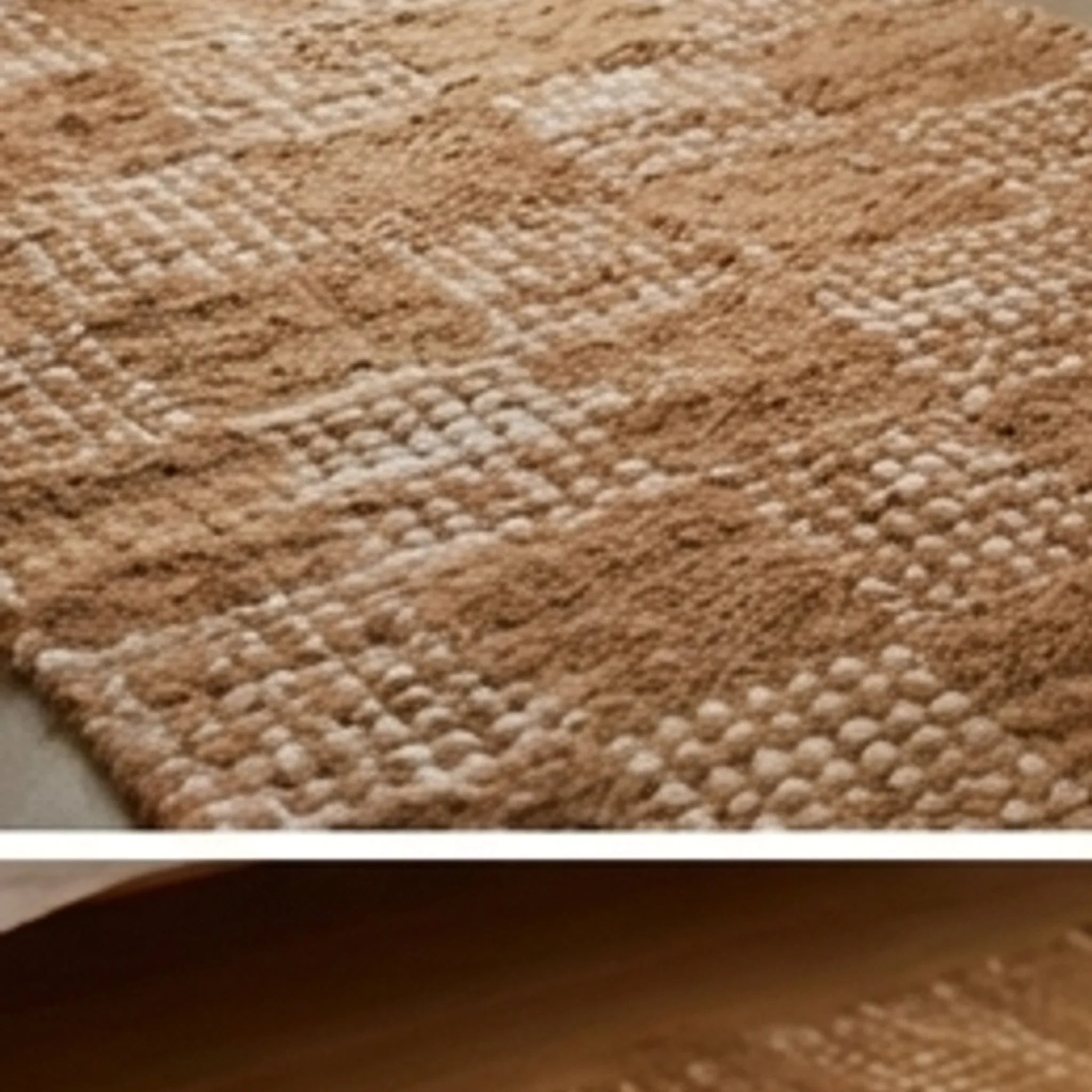 Handwoven Cotton Checkered Rug  2.3x4.6 — scale reference beside a complementary prop