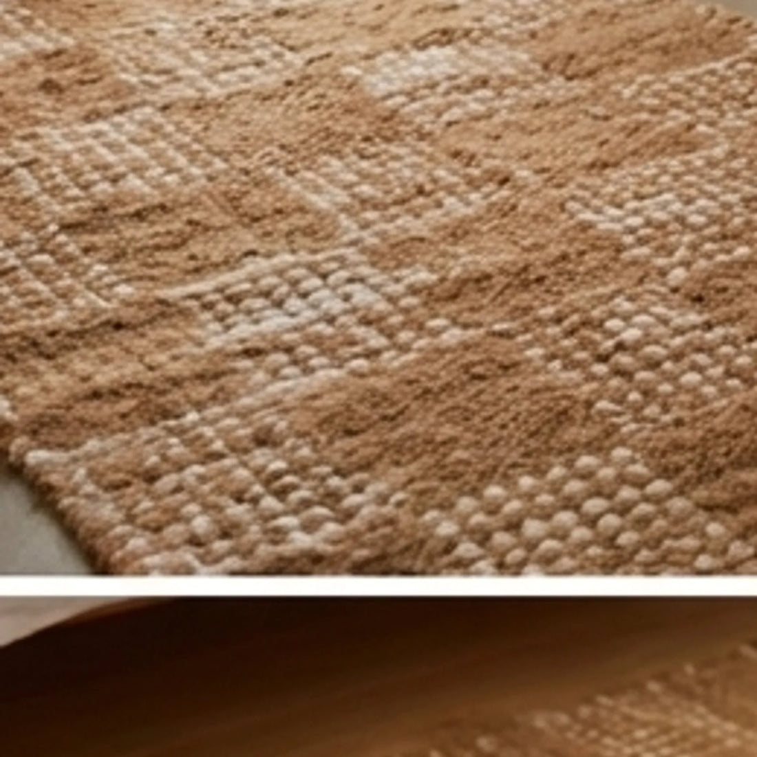 Handwoven Cotton Checkered Rug  2.3x4.6 — scale reference beside a complementary prop
