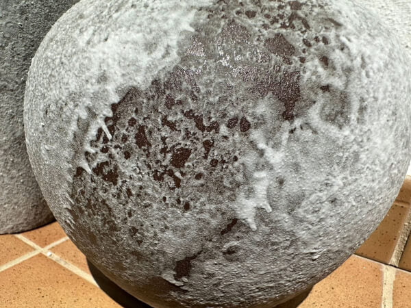 Antique Effect Ceramic Vase: Textured stoneware with rustic, boho charm