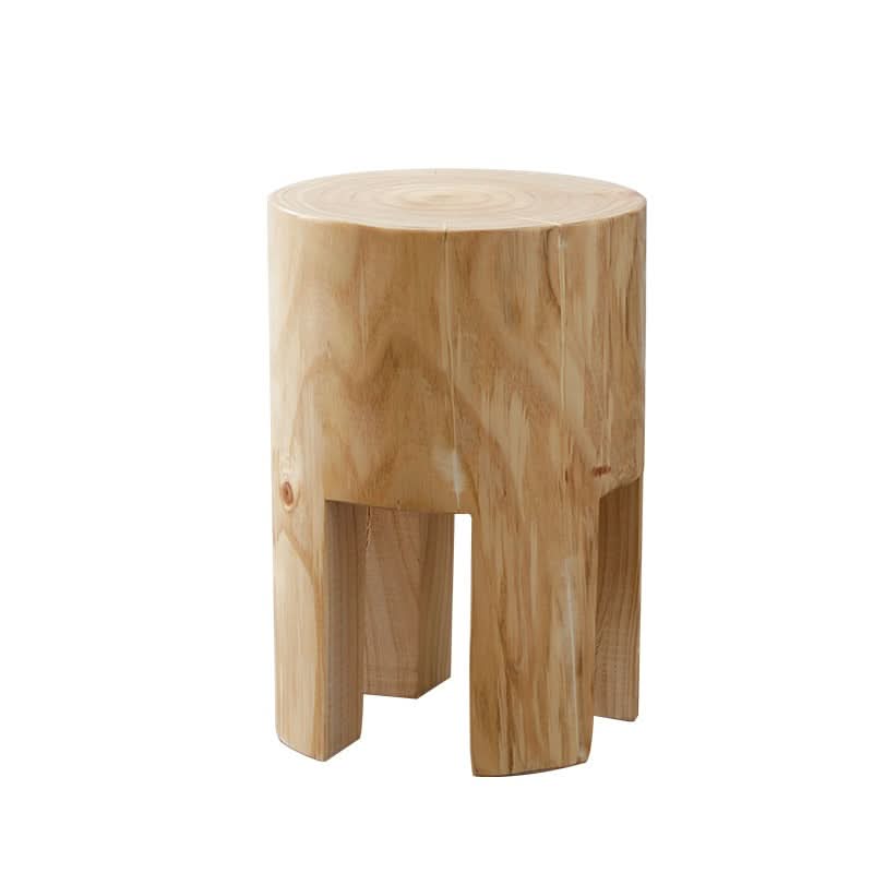Natural wood stool, customizable size, showcasing beautiful grain patterns.