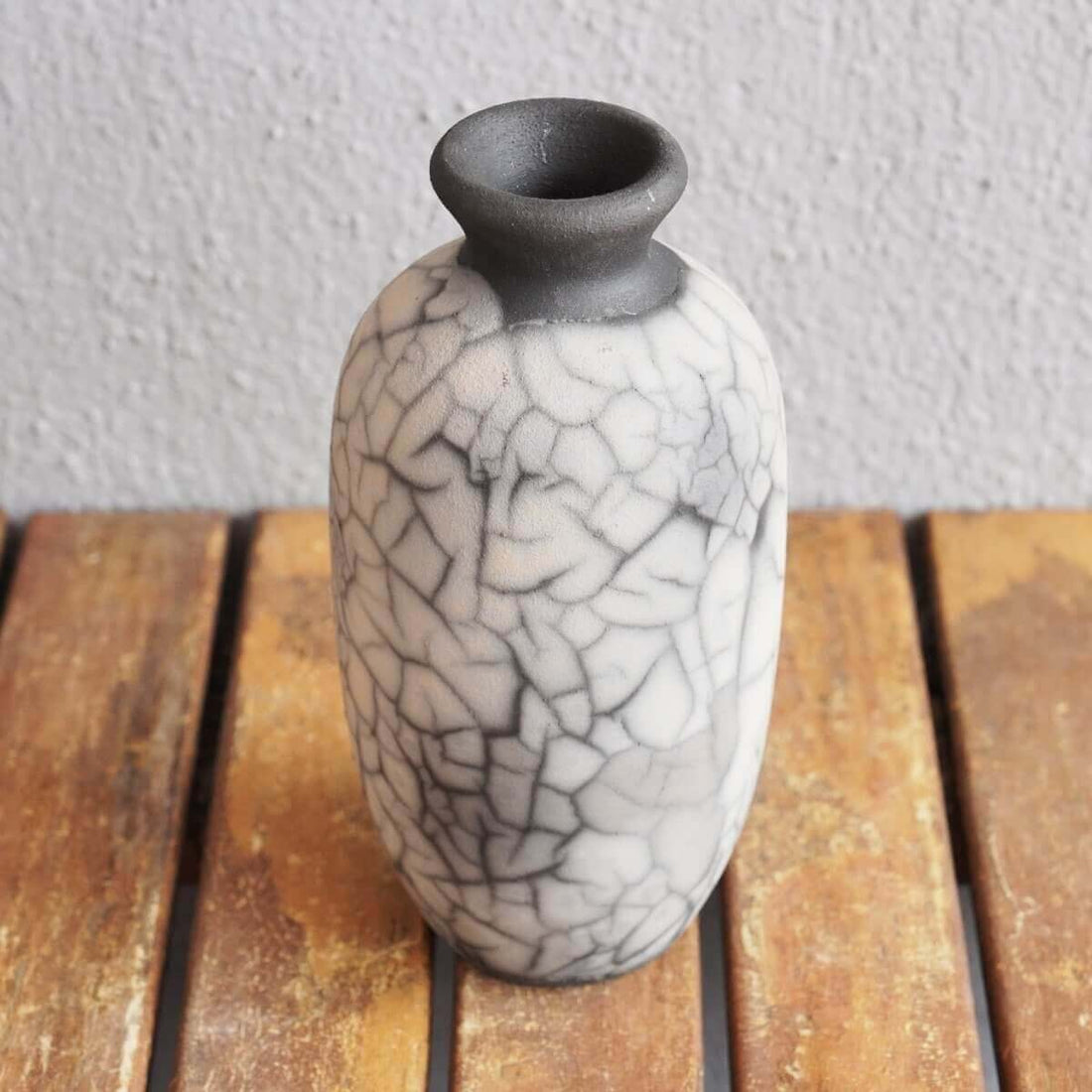 2 Pack Koban Ceramic Raku Vases with Water Tube by RAAQUU