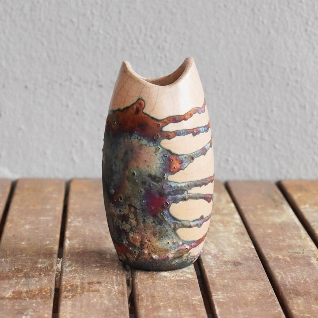 2 Pack Koi  Ceramic Raku Pottery Vases by RAAQUU