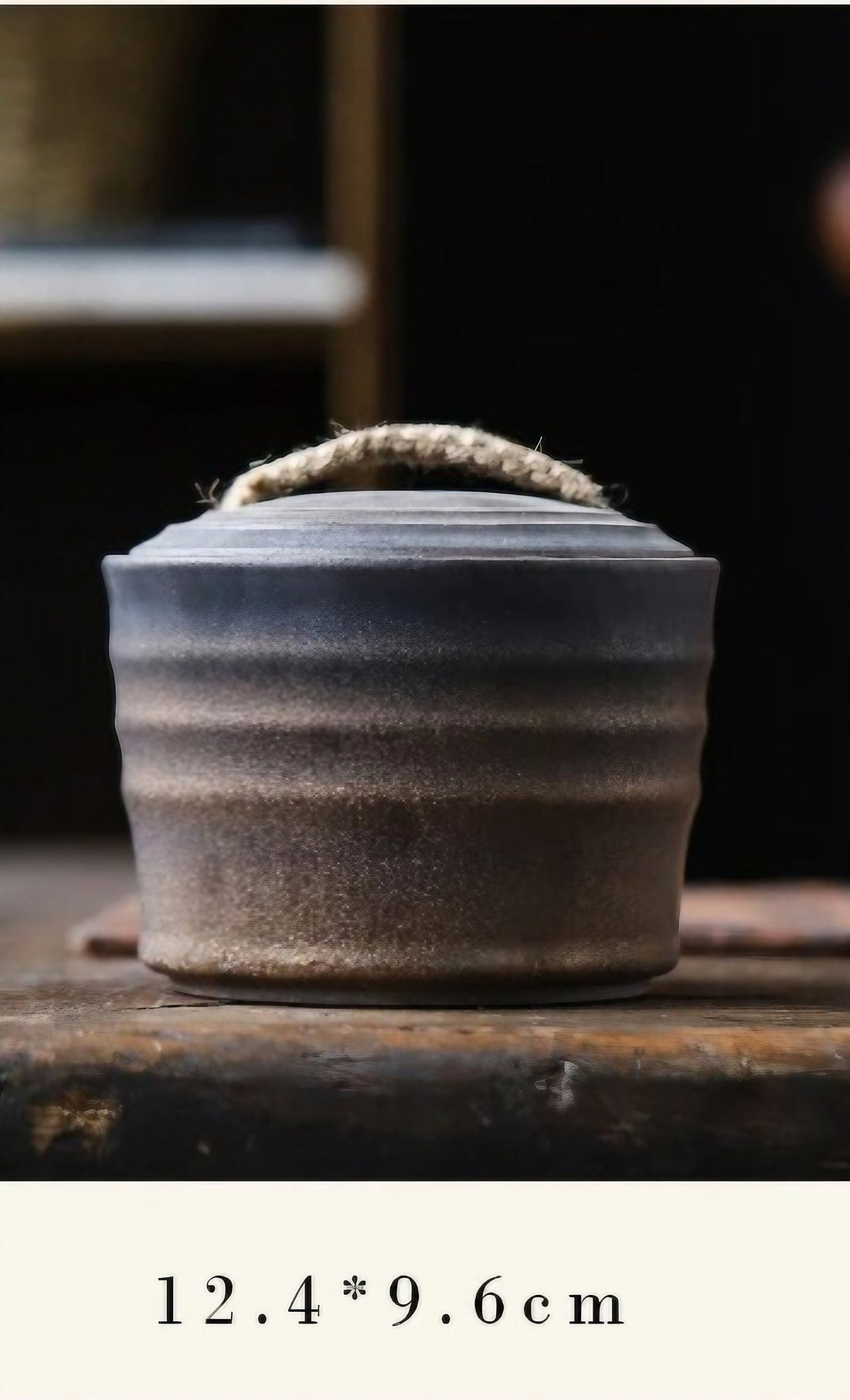 Single Wabi-Sabi Bucket Ceramic Jar showing size