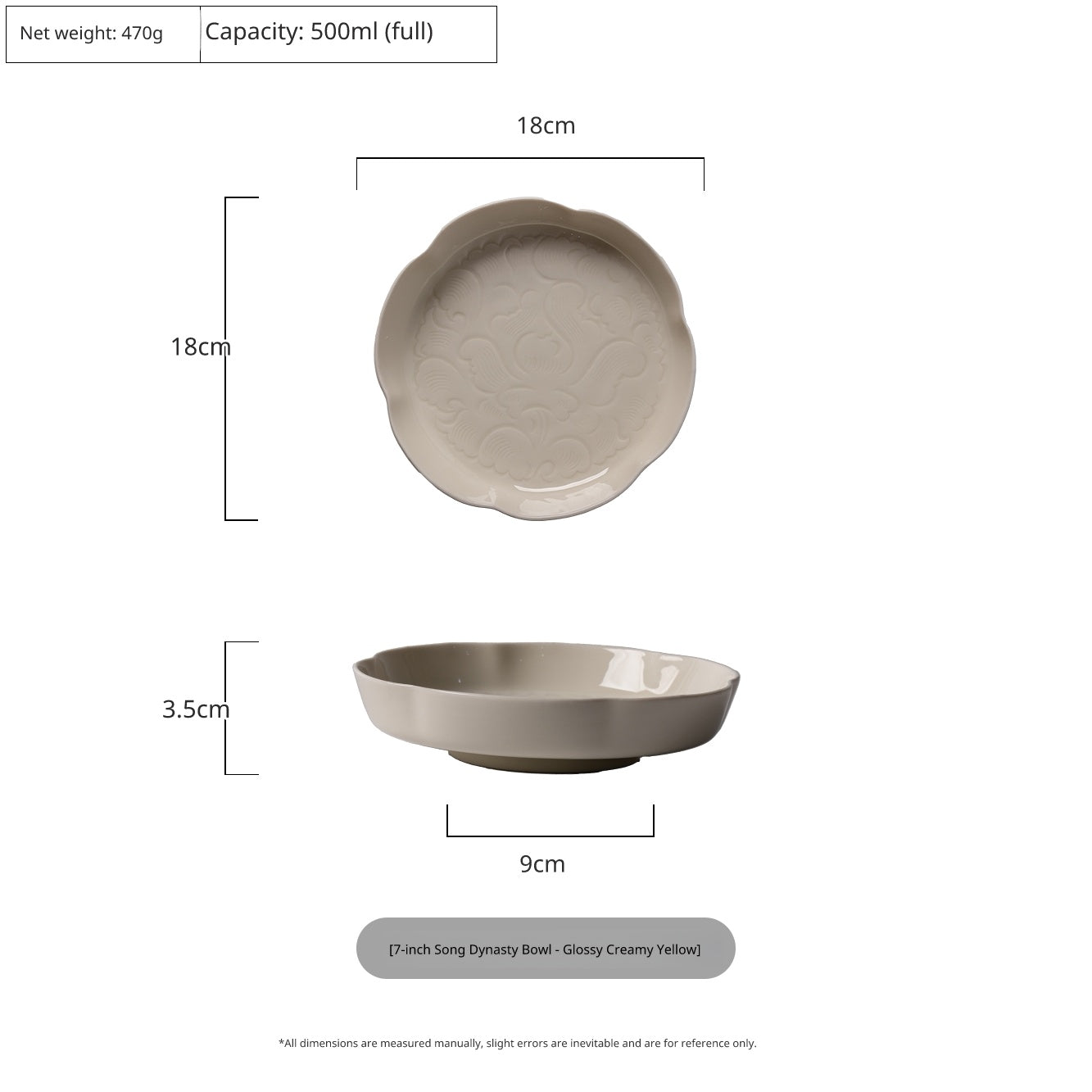 7-inch Song Dynasty style ceramic rice bowl, light grayish-brown matte glaze.