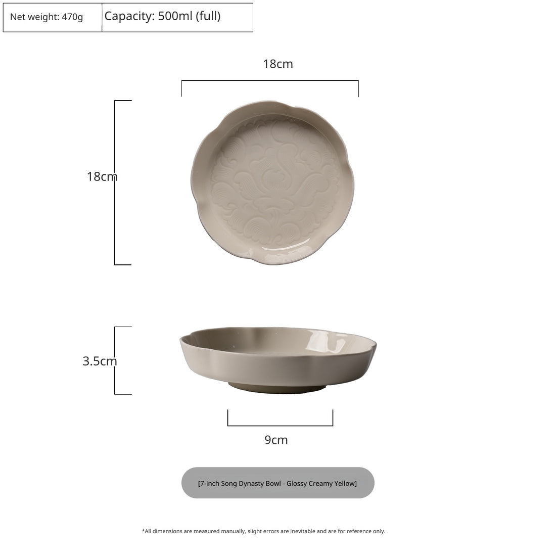 7-inch Song Dynasty style ceramic rice bowl, light grayish-brown matte glaze.